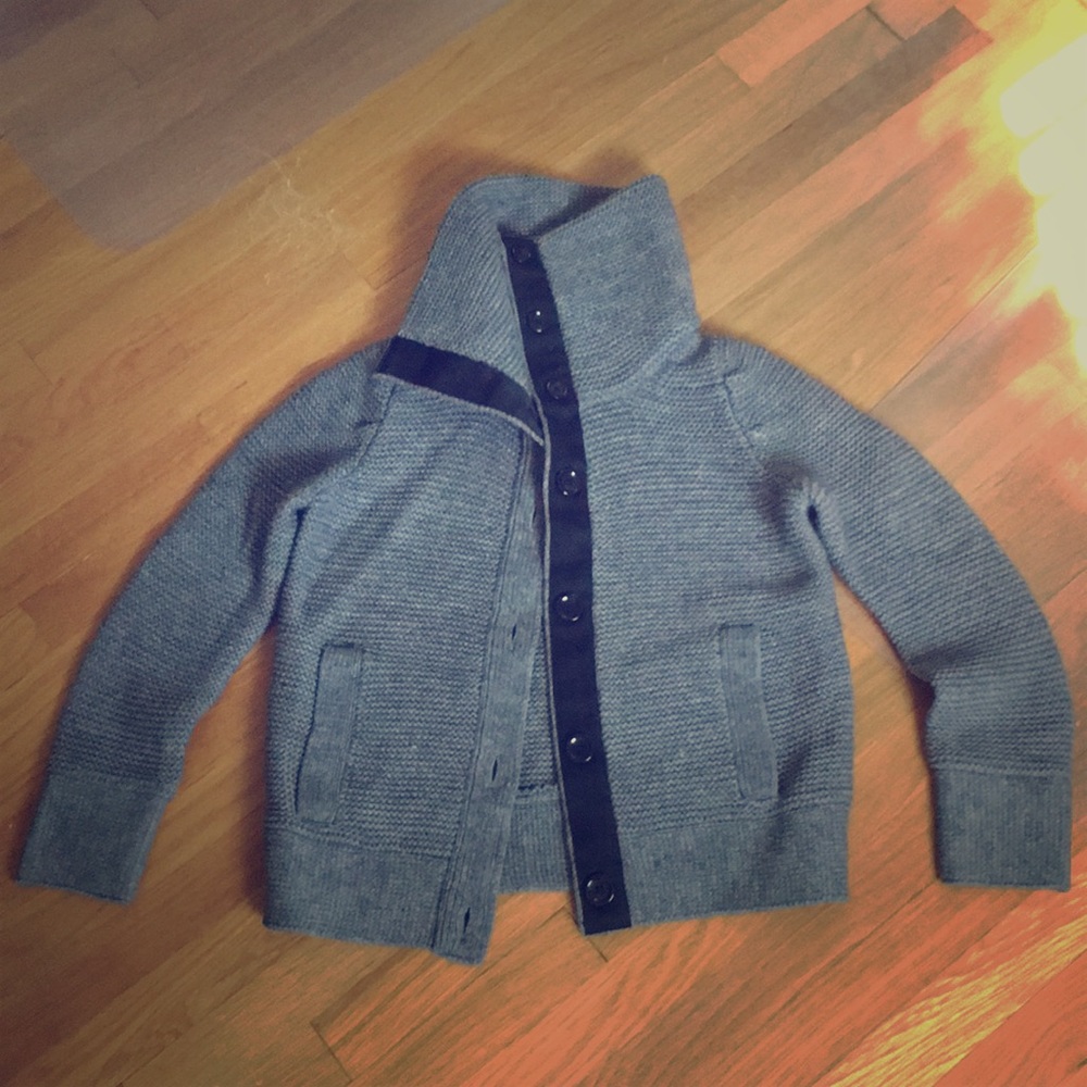 Gray button up sweater
